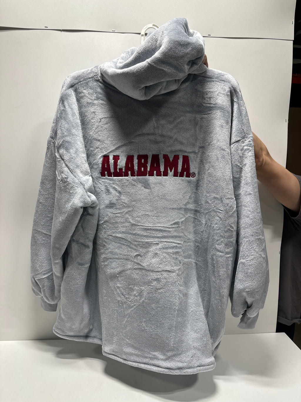 Northwest NCAA Alabama Crimson Tide Hoodler Oversized Sherpa Pullover Hoodie with Embroidered Logo