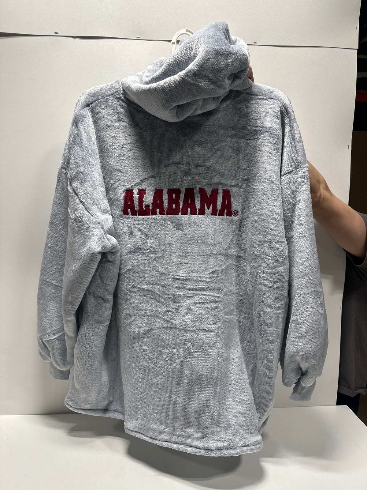 Northwest NCAA Alabama Crimson Tide Hoodler Oversized Sherpa Pullover Hoodie with Embroidered Logo