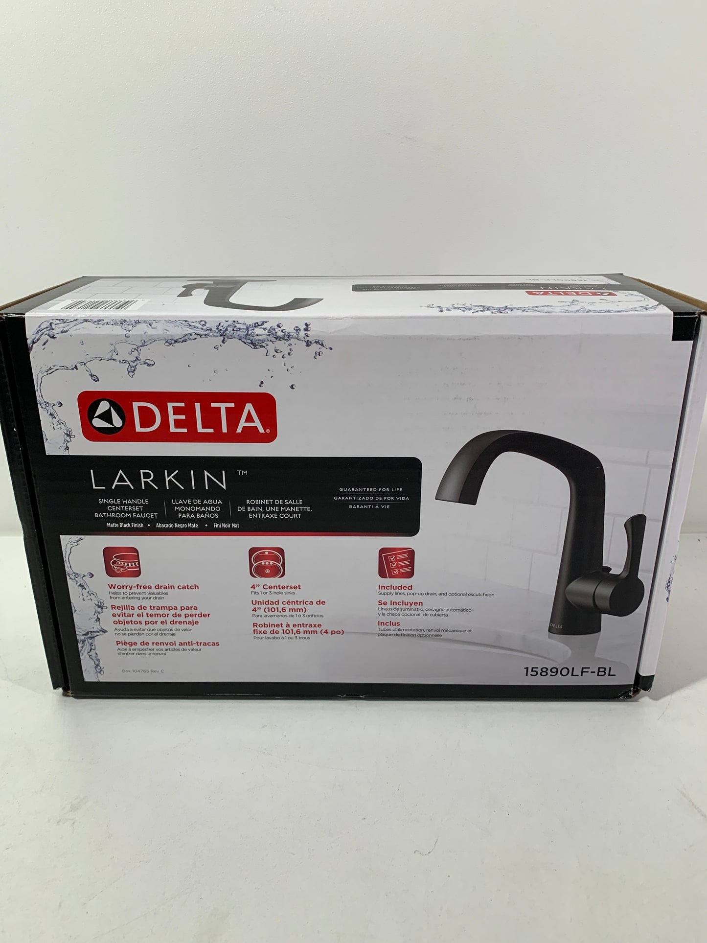 Delta Larkin Single Bath Faucet  Black 15890LF-BL