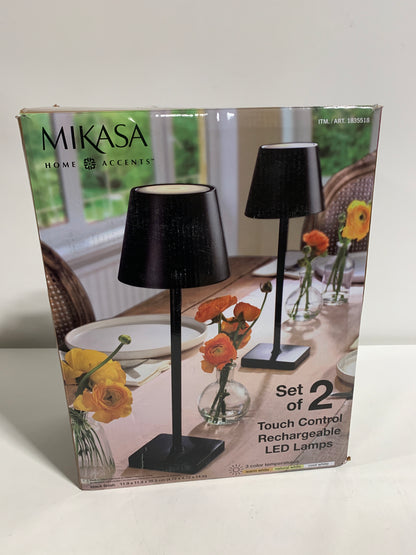 Mikasa Cordless Rechargeable 1 Table Lamp - Black
