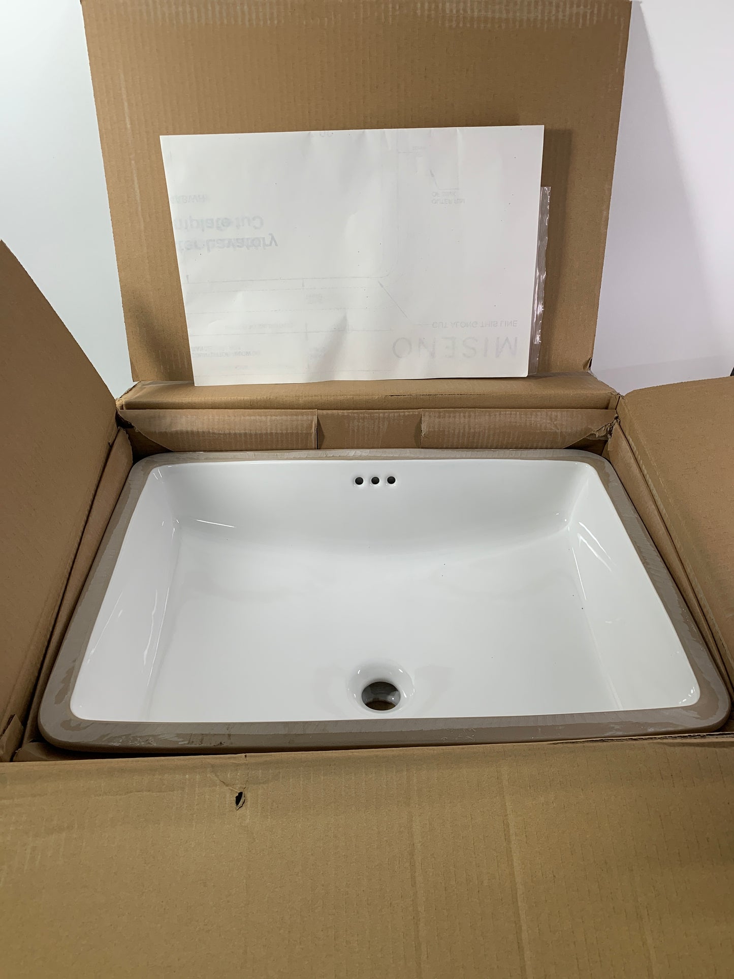 Miseno 21 X 14 in. Undermount Bathroom Sink with Overflow White