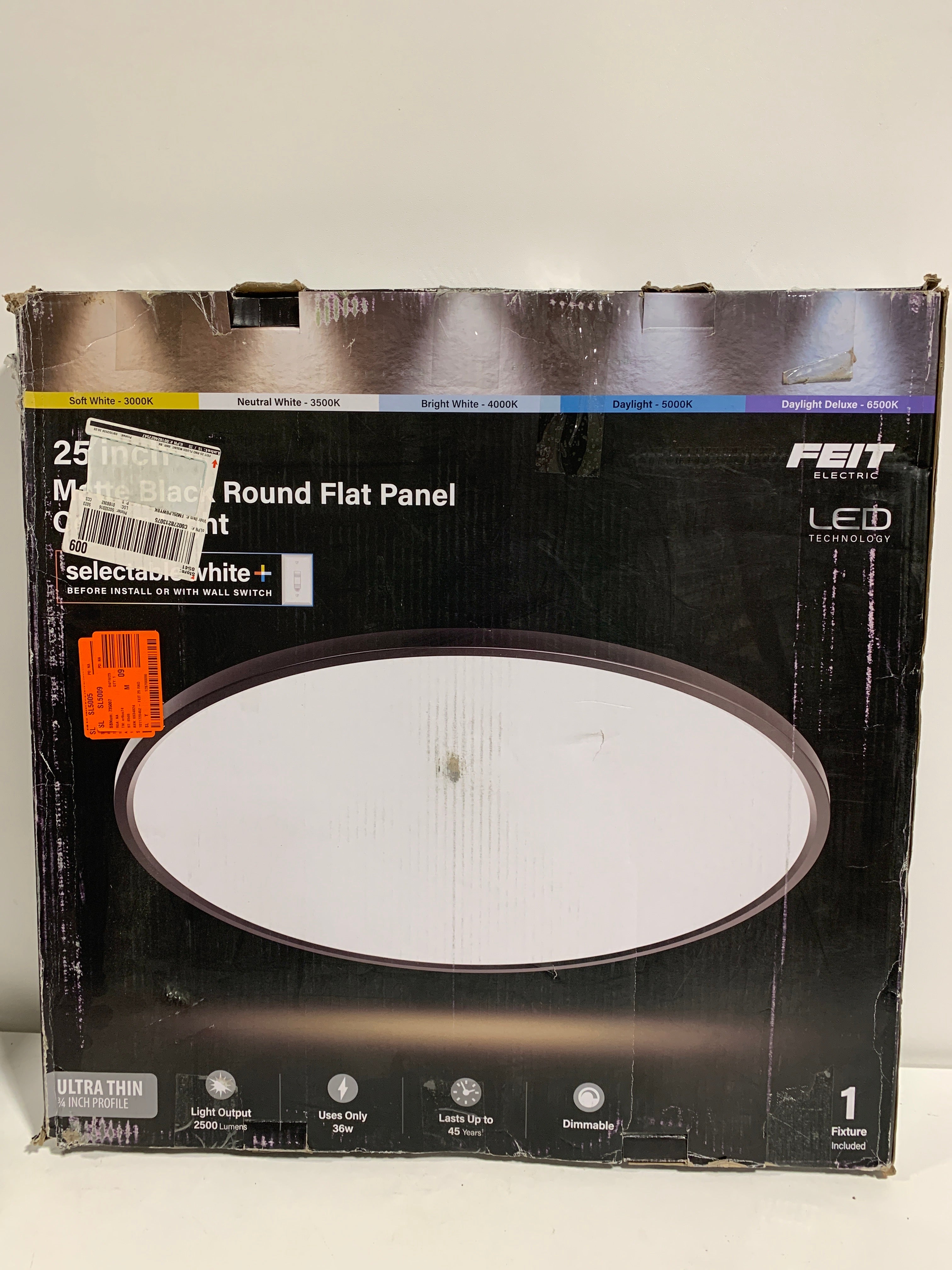 Feit Electric 25in Selectable White Ceiling Light 2500 Lumens 5 Color Temperatures (2700K-6500K) Dimmable 36W Flush