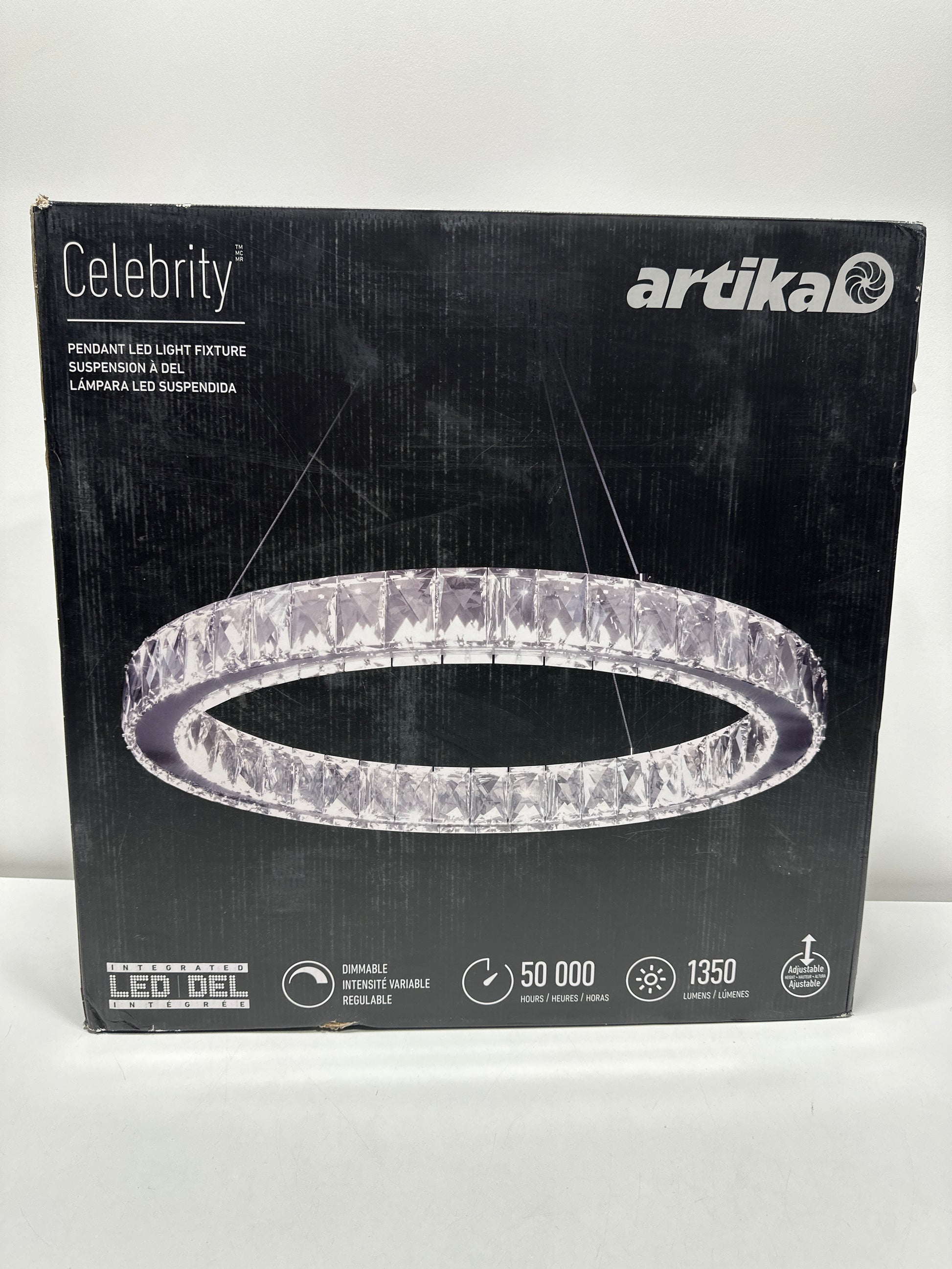 artika Celebrity 20W LED Glam Chandelier Chrome Base with Glass Crystal Diffusers - Ideal for Dining Room Kitchen Light