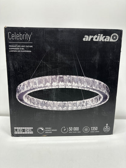 artika Celebrity 20W LED Glam Chandelier Chrome Base with Glass Crystal Diffusers - Ideal for Dining Room Kitchen Light