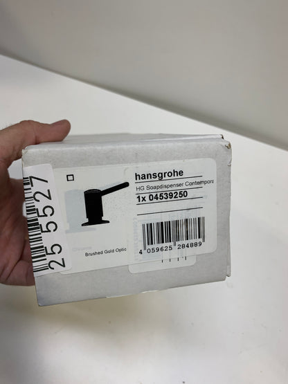 Hansgrohe 04539 Kitchen Accessories Deck Mounted Soap Dispenser with 16 Oz Capacity Brushed Gold Optic