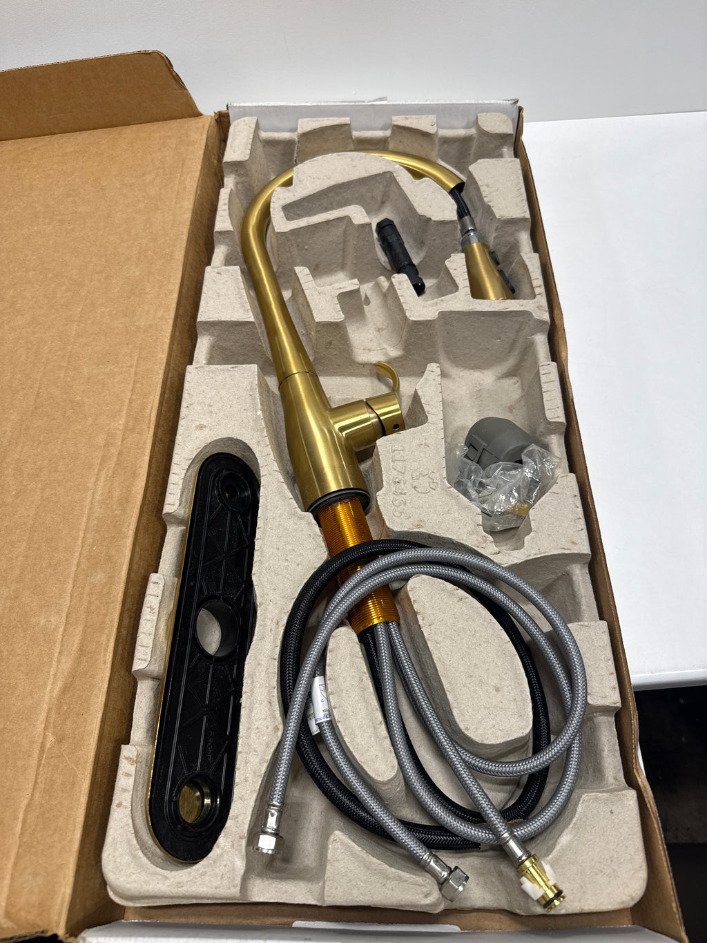 Kohler 596-2MB Simplice Pull Down Kitchen Faucet, 3-Spray Faucet, Kitchen Sink Faucet with Pull Down Sprayer, Vibrant Brushed Moderne Brass