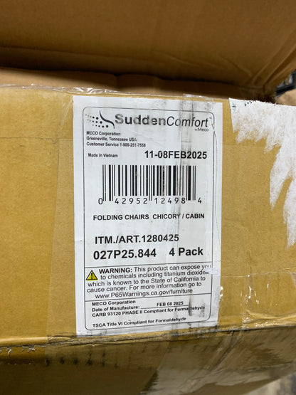 Meco Upholstered Folding Chair, 4-pack