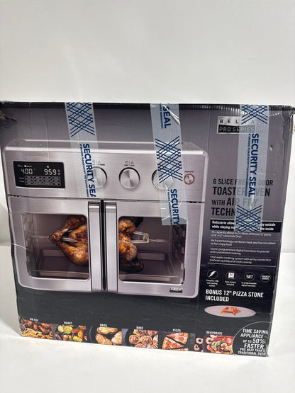 Dent Bella PRO - 12-in-1 6-Slice Toaster Oven + 33-qt. Air Fryer with French Doors