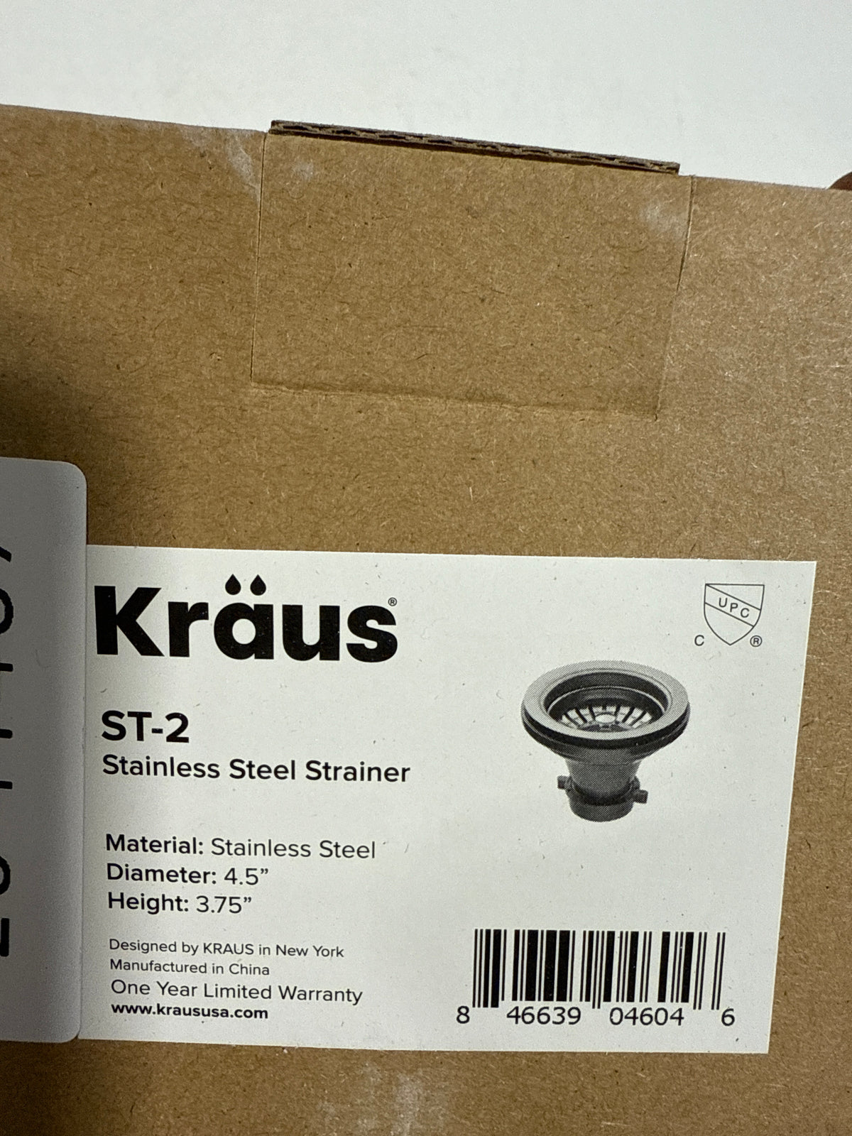 Kraus ST-2 Stainless Steel Kitchen Sink Strainer - *Plumbing