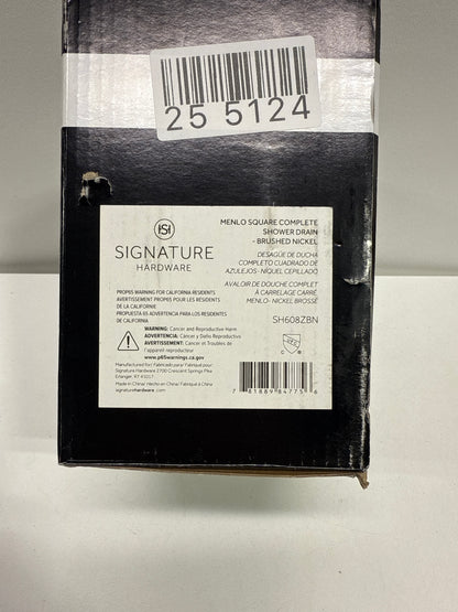 Signature Hardware 948036 Menlo Square Shower Drain Flange Brushed Nickel