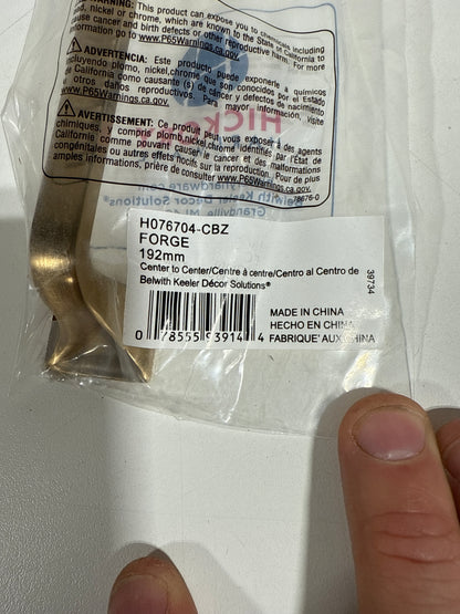 10 x Hickory Hardware 1 Pack Solid Core Kitchen Cabinet Pulls, Luxury Cabinet Handles, Hardware for Doors & Dresser Drawers, 7-9/16 Inch (192mm) Hole Center, Champagne Bronze, Forge Collection