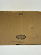 GLOBE Electric 65701 Maren 1-Light Pendant Lighting, Matte Black, Rattan Shade, Bulb Not Included