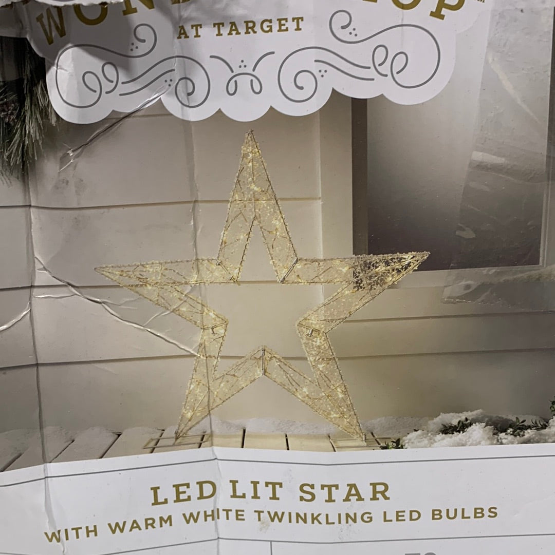 36" LED Crystal Ice Star Christmas Novelty Sculpture Light Warm White Lights - Wondershop