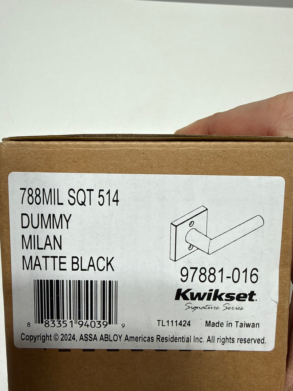 Milan Matte Black Square Half Dummy Reversible Door Lever - *Tools Hardware & Misc