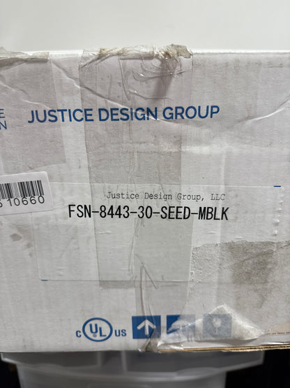 Justice Design Group FSN-8443-30-SEED-MBLK Fusion Bath Bar, Matte Black