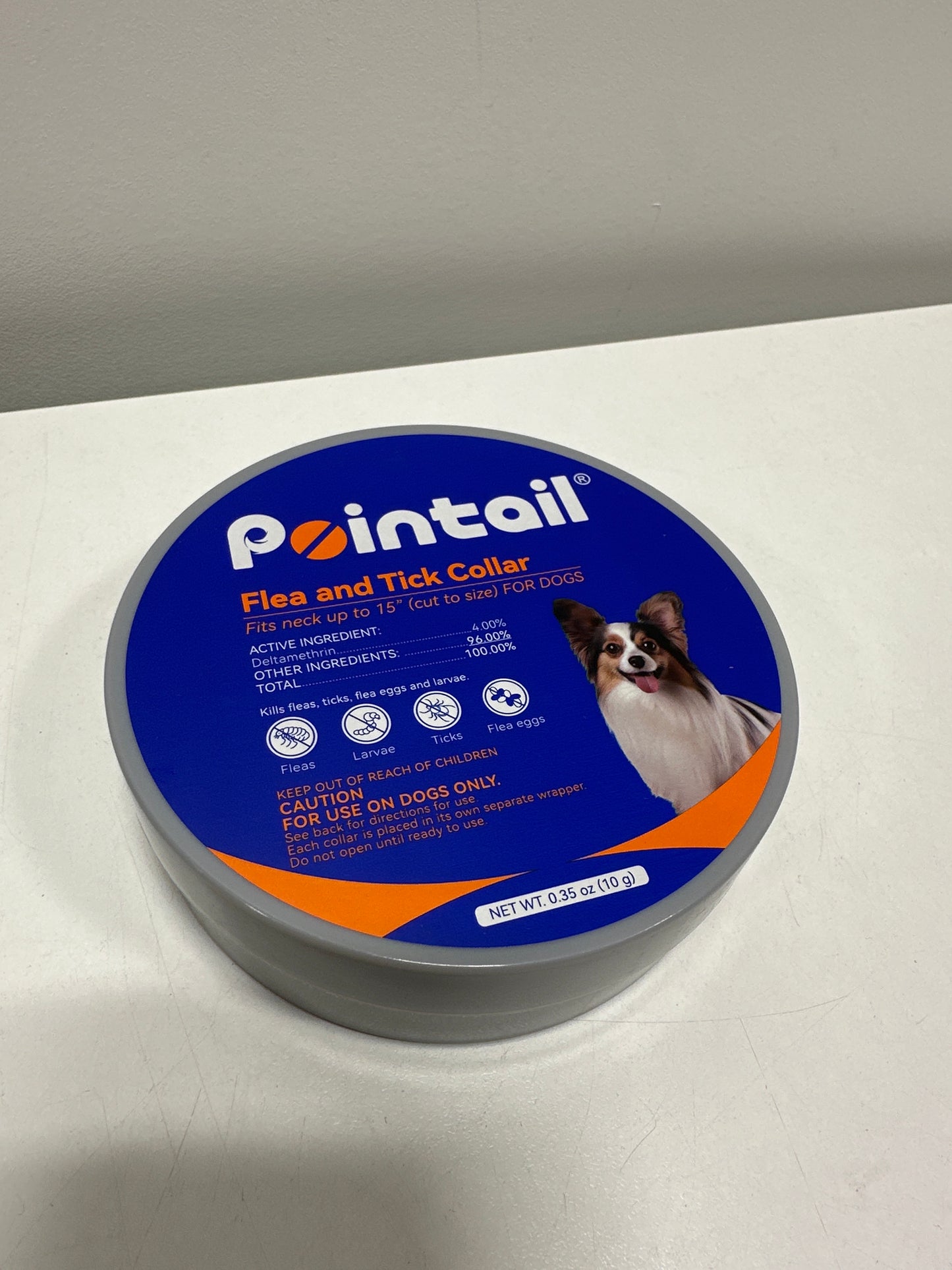 Pointail Flea & Tick Collar for Dogs, Vet-Recommended Flea & Tick Treatment & Prevention Collar for Dogs, 1 Count, 15"