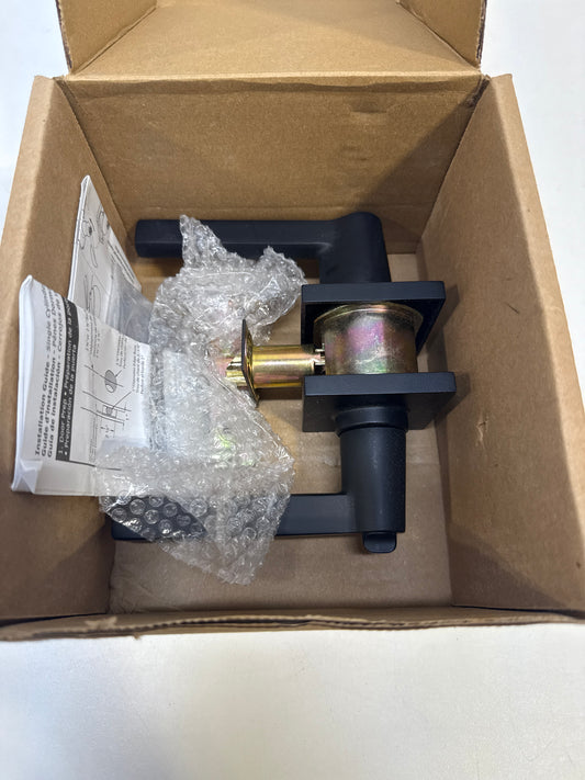 See Desc Emtek Helios Right Handed Single Cylinder Keyed Entry Door Lever Set with Square Rose