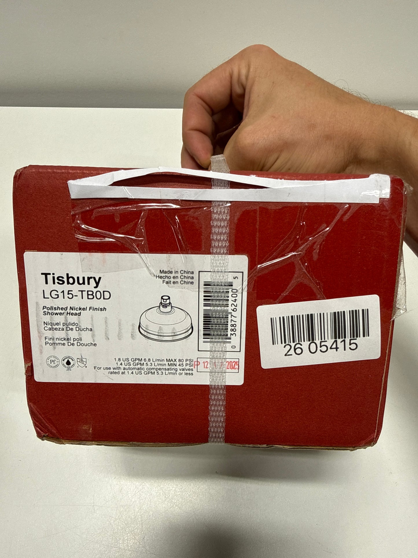 Pfister LG15-TB0D Tisbury Single Function Raincan Showerhead in Polished Nickel