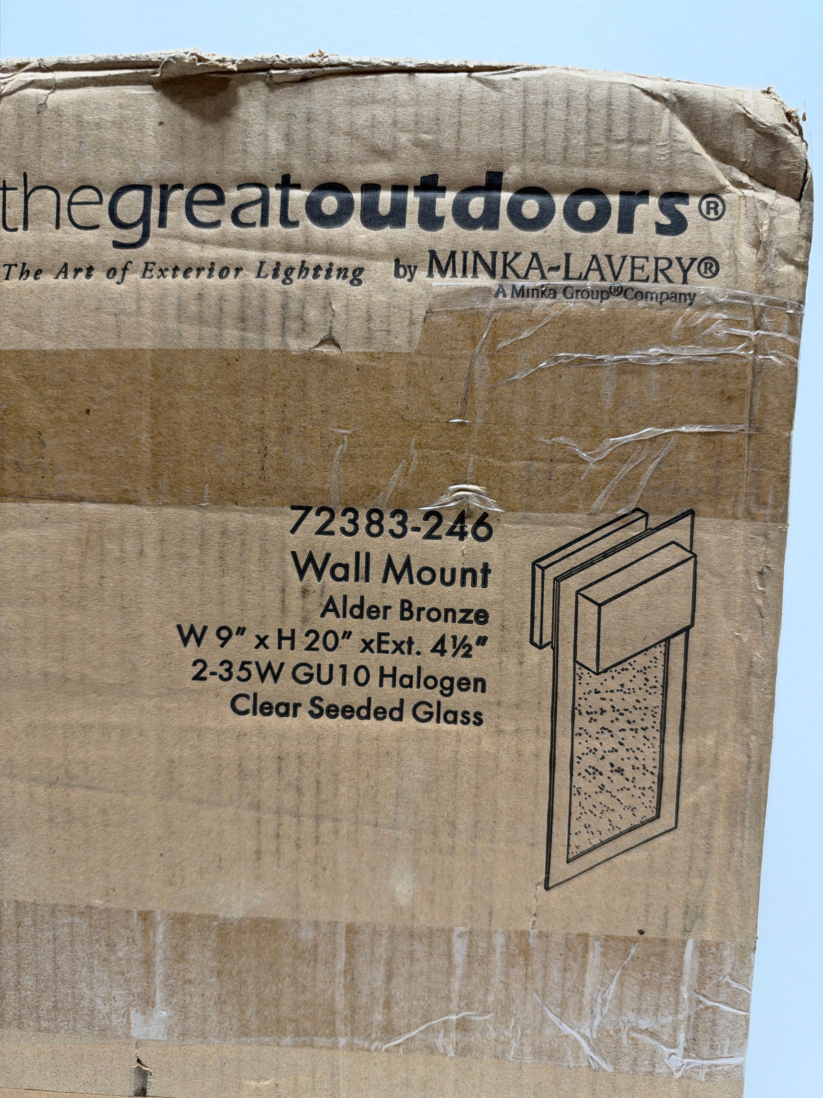 The Great Outdoors 72383-246 Westgate 2 Light 20" Tall Dark Sky Outdoor Wall Sconce with Seedy Glass Shade Alder Bronze Outdoor Lighting Wall Sconces