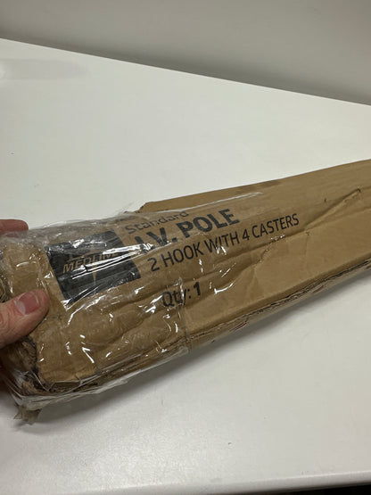 Medline 4 Leg IV Poles Stand, 2 Hook, 4 Caster, Chrome, 47 to 85" Adjustable Height