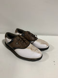 Used FootJoy FJ Originals Golf Shoes Mens Size 8 M Spiked White & Brown - *Sporting Goods