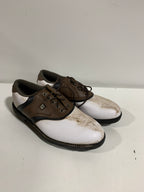 Used FootJoy FJ Originals Golf Shoes Mens Size 8 M Spiked White & Brown - *Sporting Goods