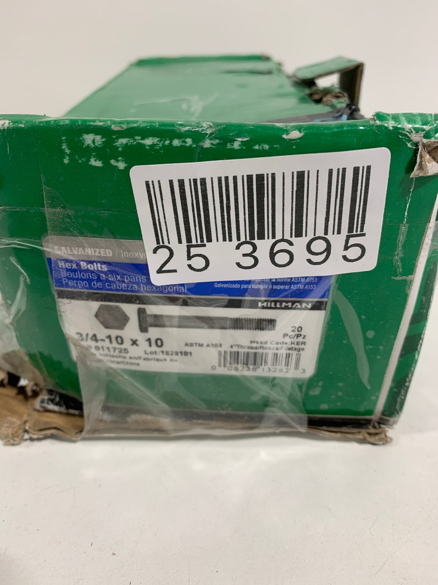 Hillman Group 811725 Hot Dipped Galvanized Hex Bolt, 3/4-Inch X 10-Inch, 20-Pack