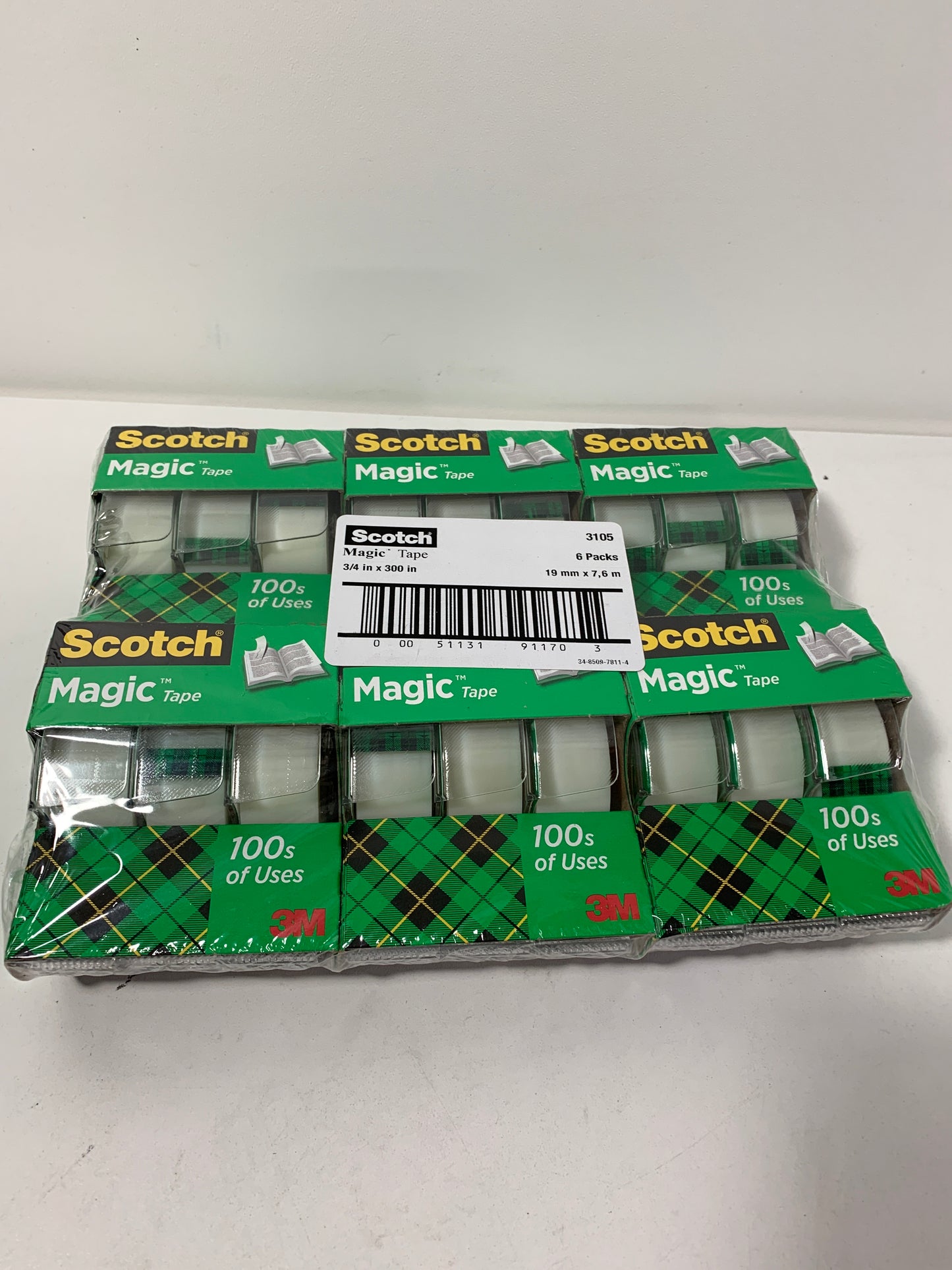 6 - Scotch 3-Pack Magic 3/4"x300" Tape