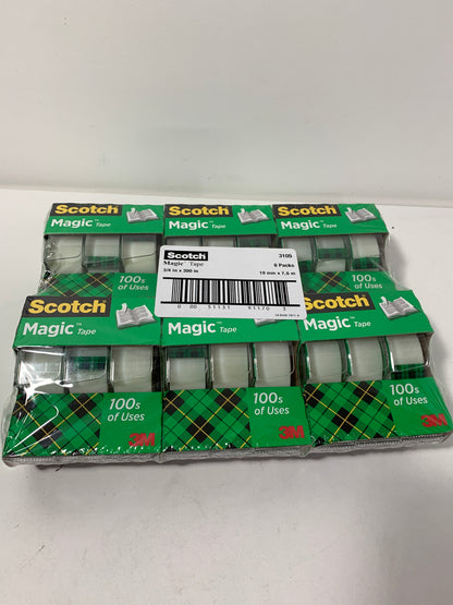 6 - Scotch 3-Pack Magic 3/4"x300" Tape