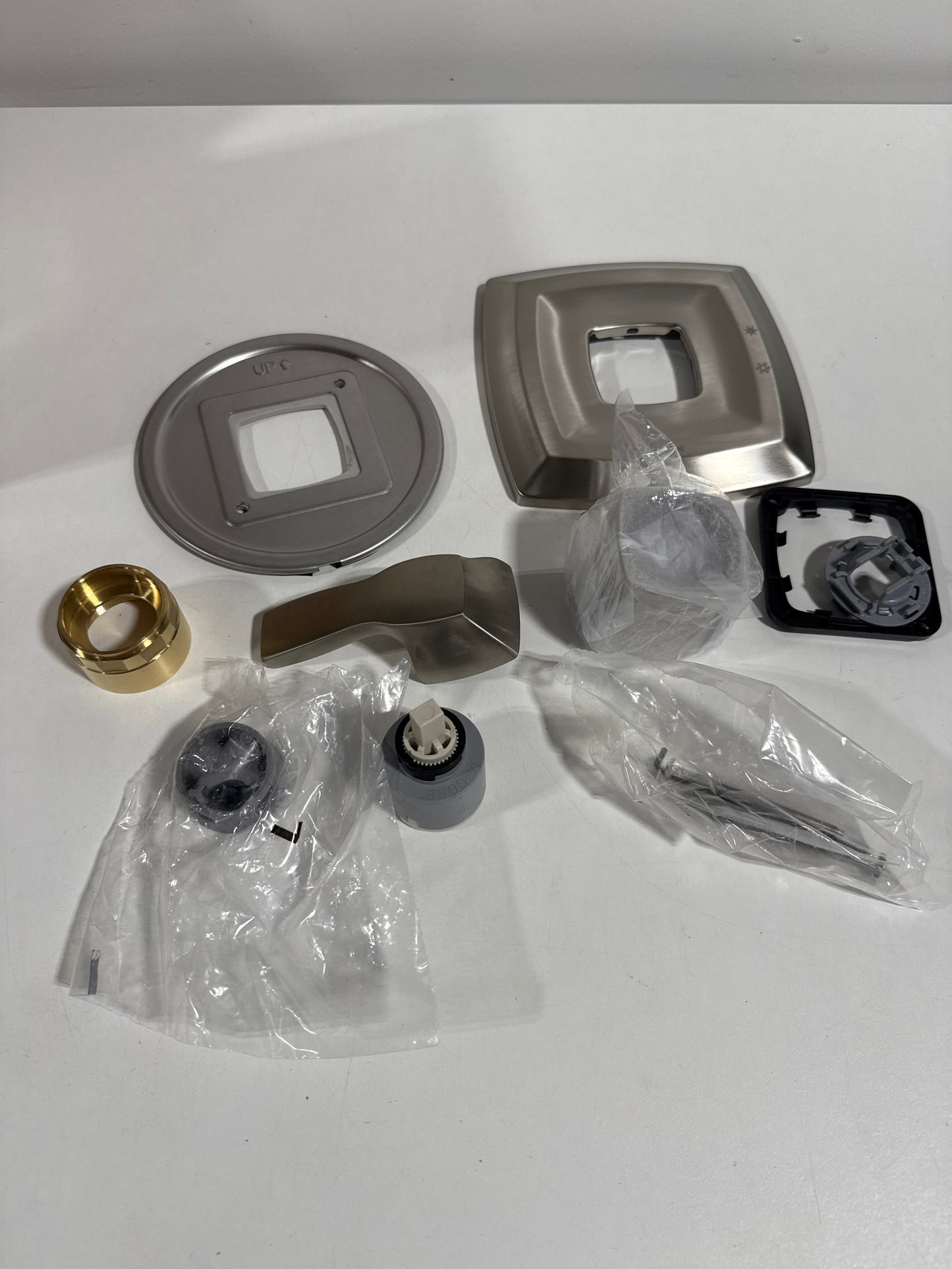 Moen UT2691 Voss Pressure Balanced Valve Trim Only with Single Lever Handle - Less Rough in Brushed Nickel