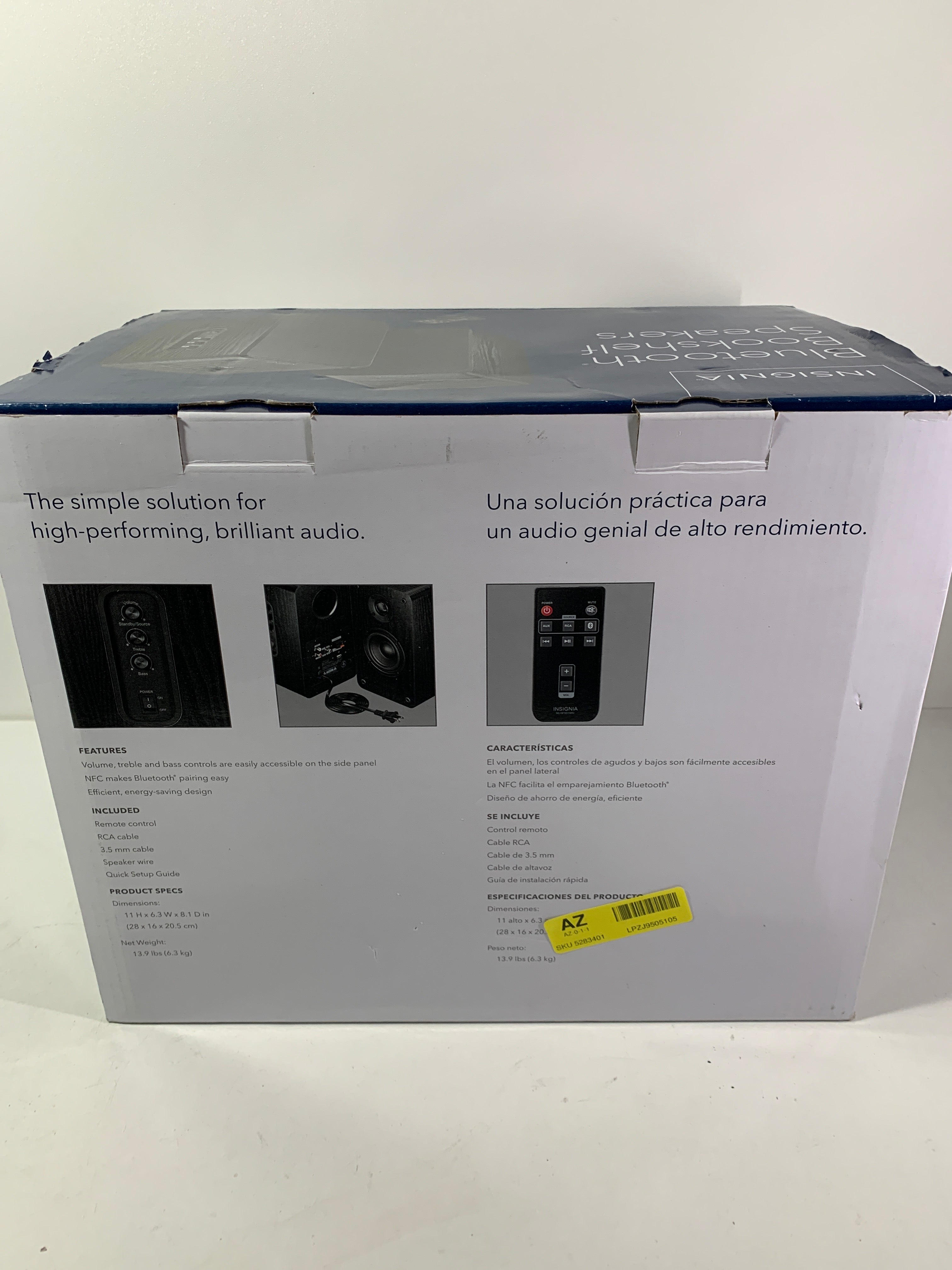 Insignia - 25w (per Speaker 50w Total) Bluetooth Bookshelf Speakers - Black - *TV & Home Theater
