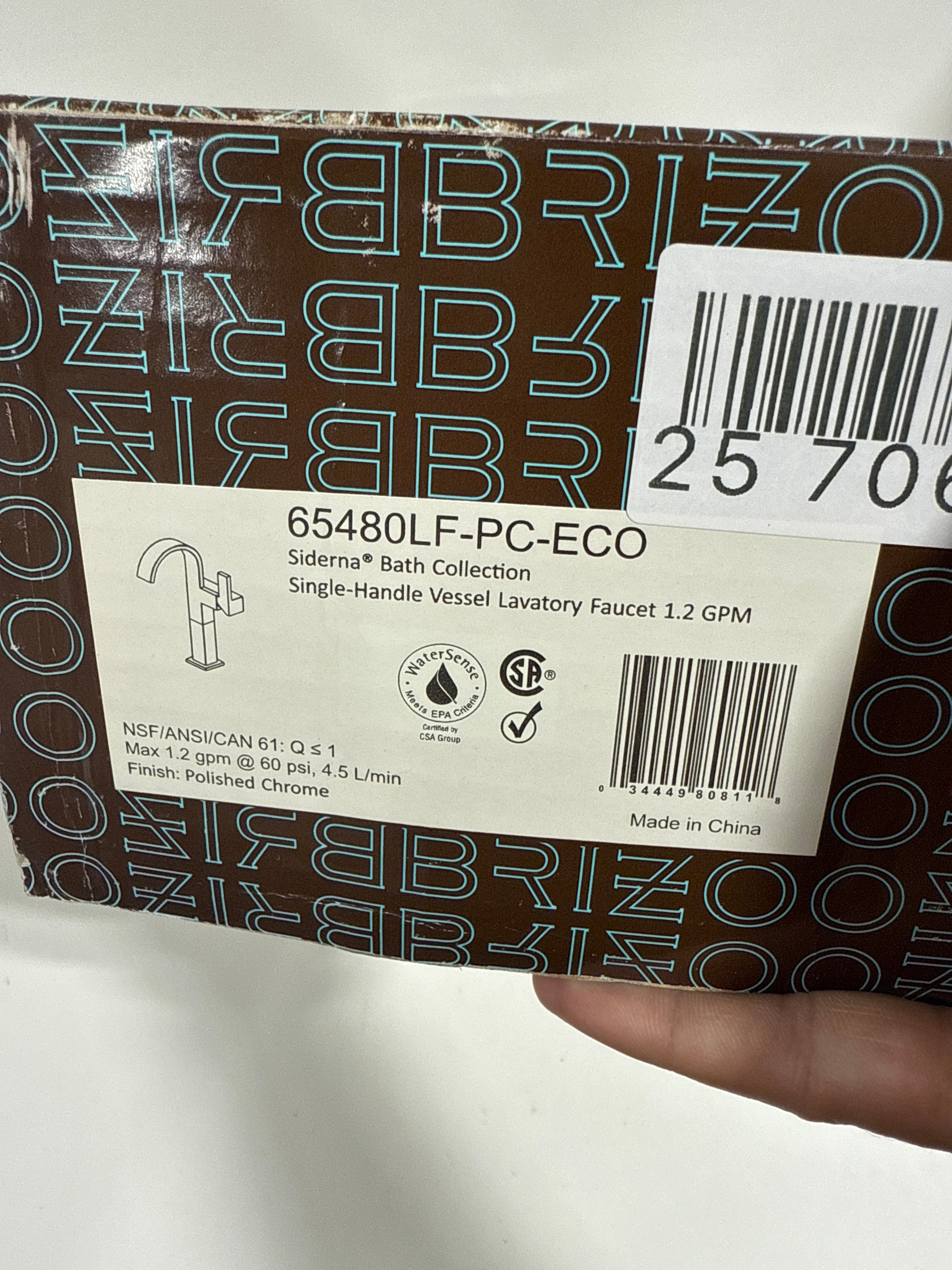 Brizo 65480LF-ECO Siderna 1.2 GPM Single Hole Bathroom Faucet Less Drain Assembly - *Plumbing