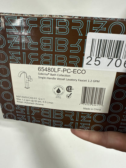 Brizo 65480LF-ECO Siderna 1.2 GPM Single Hole Bathroom Faucet Less Drain Assembly