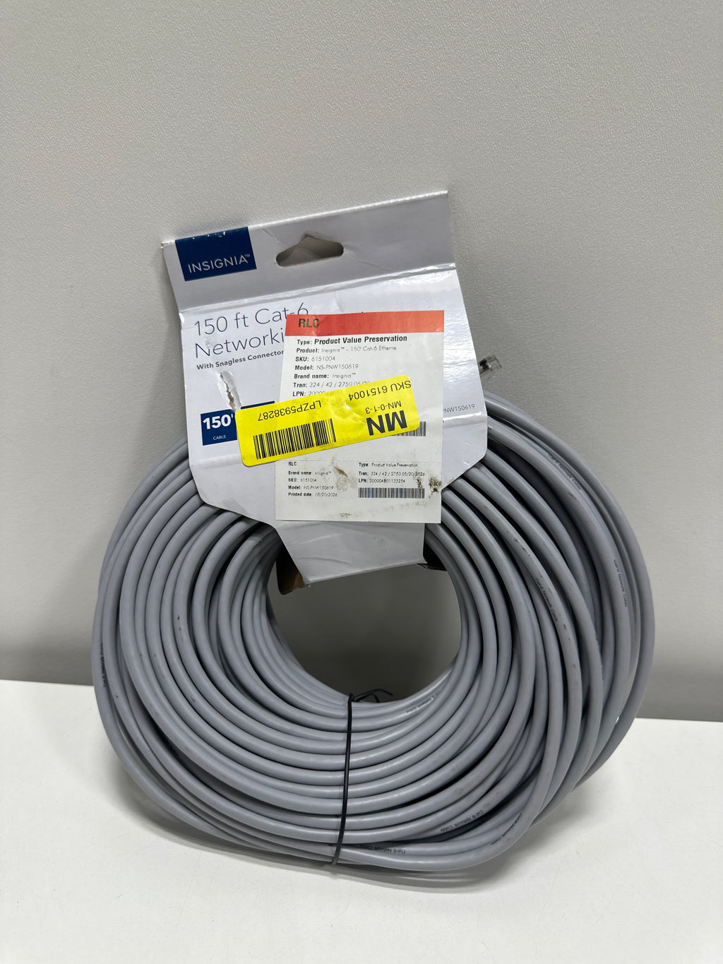 Insignia - 150' Cat-6 Ethernet Cable - Gray