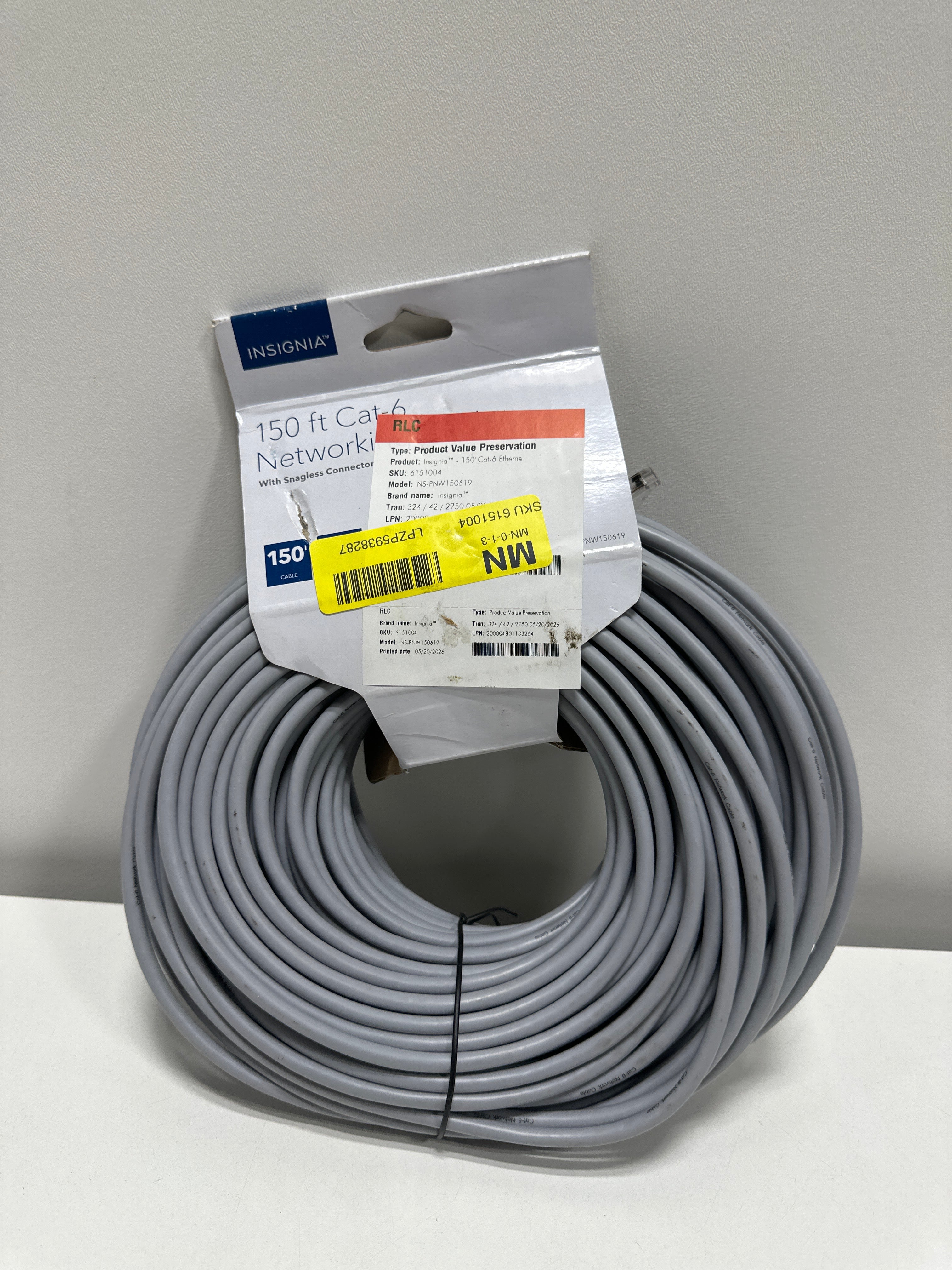 Insignia - 150' Cat-6 Ethernet Cable - Gray