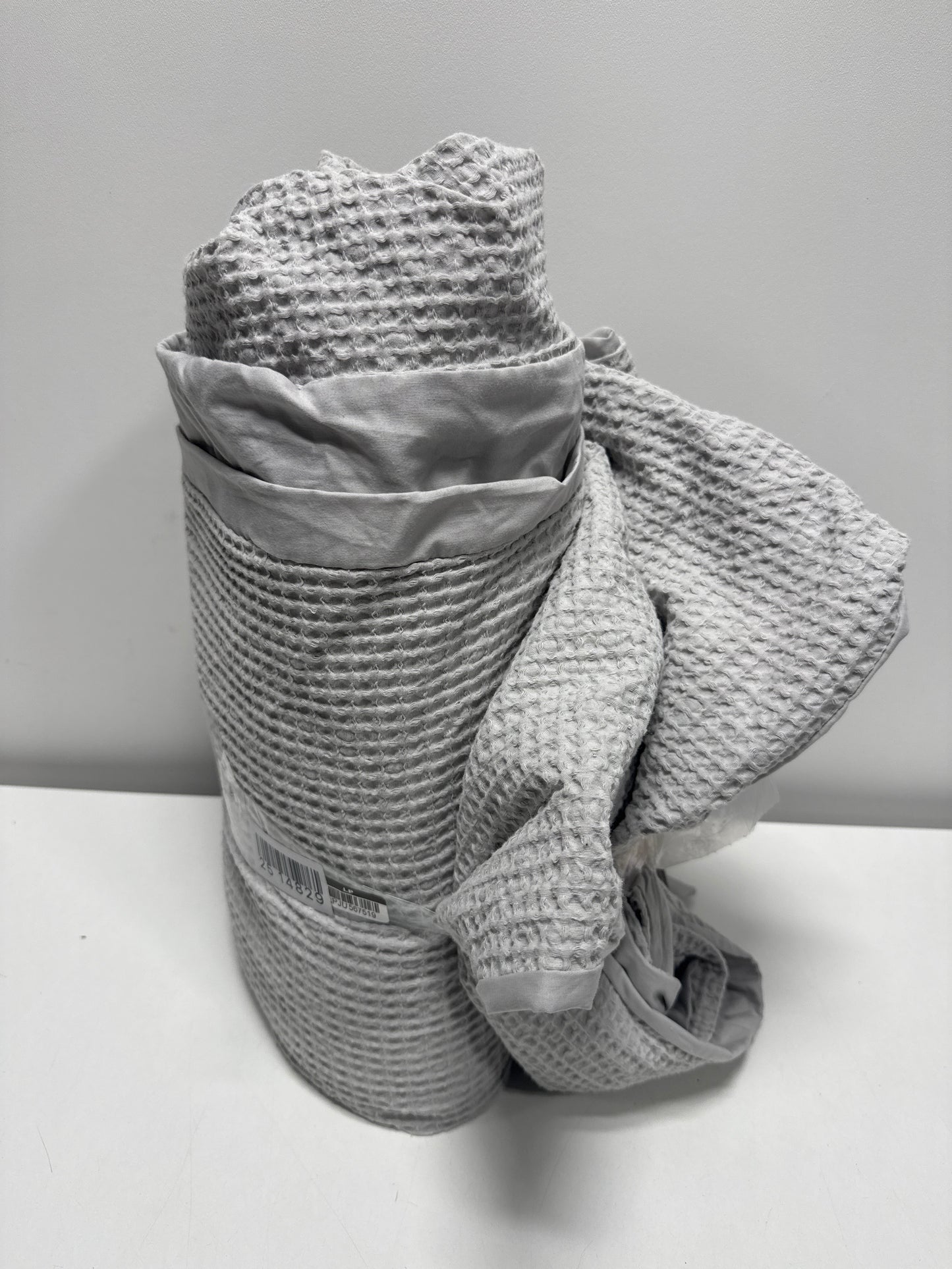 King Washed Waffle Weave Duvet Cover and Sham Set Light Gray - Threshold