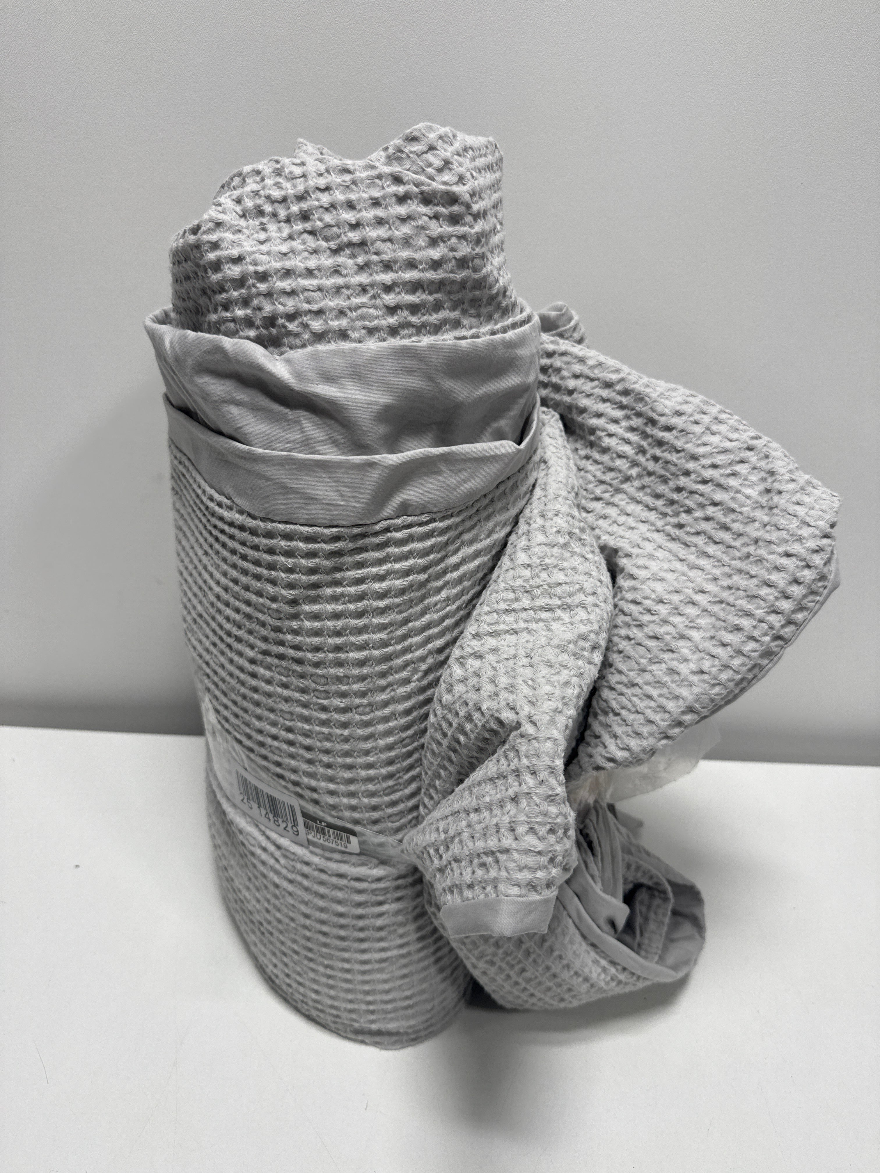 King Washed Waffle Weave Duvet Cover and Sham Set Light Gray - Threshold - *Bedding
