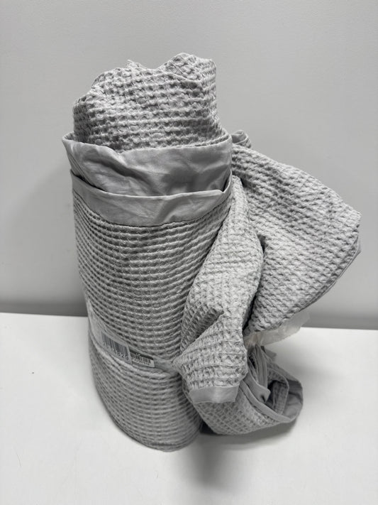 King Washed Waffle Weave Duvet Cover and Sham Set Light Gray - Threshold