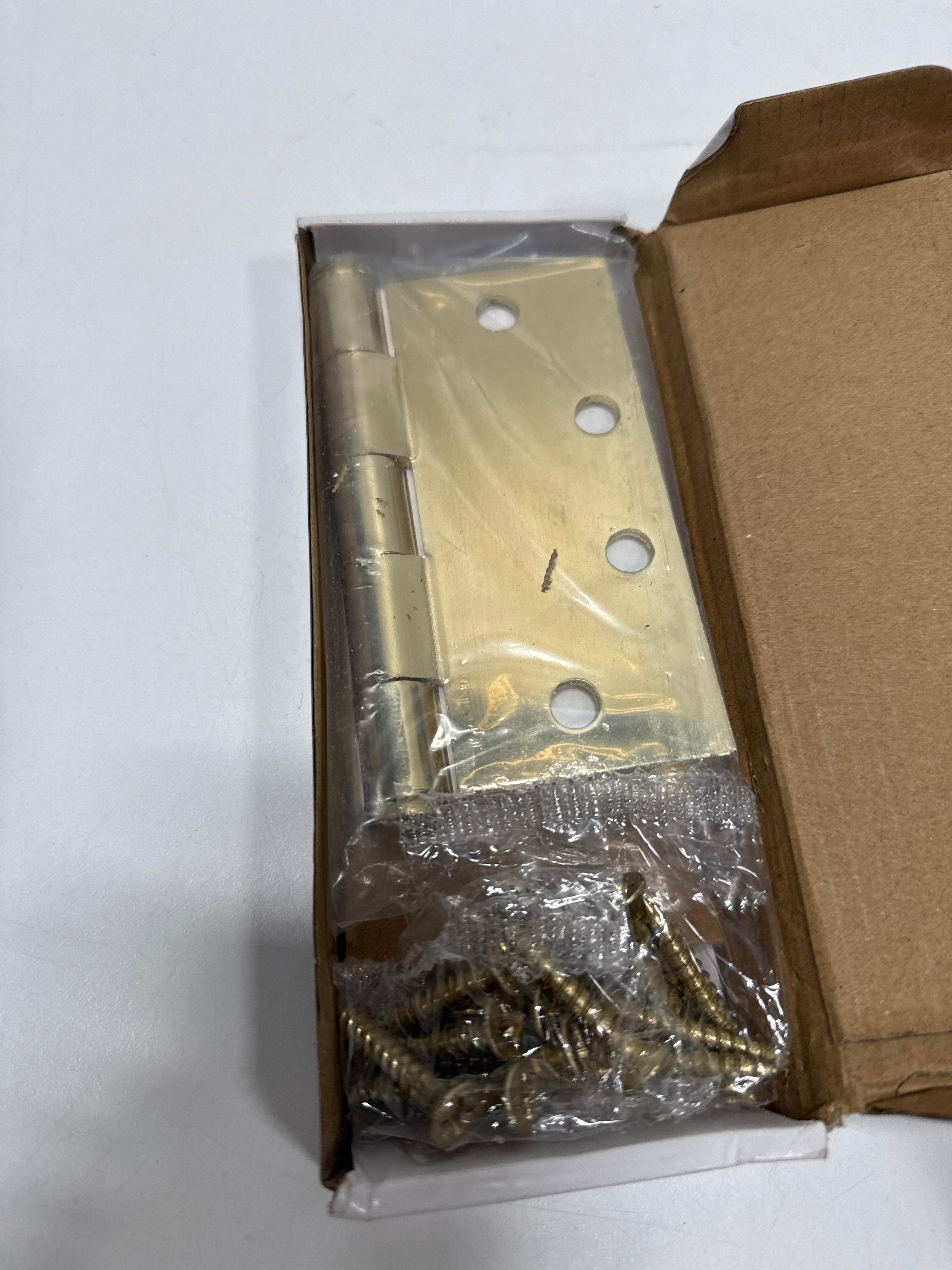 Emtek 9200 Steel Hinges (Pair) - HD - Square Corners - 4 1/2" x 4 1/2" - 920153 - Polished Brass (US3)