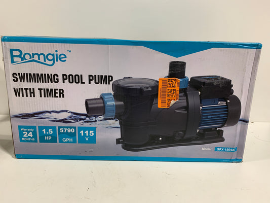 In/Above Ground Pool Pump, High Flow Powerful Self Priming Pool Pump with Timer,1.5 HP 5400GPH 115V -1