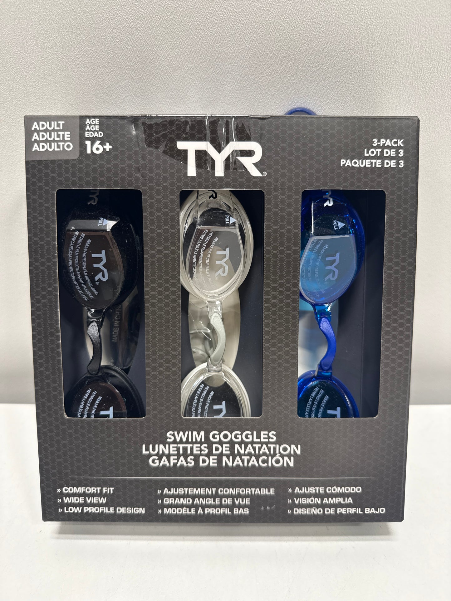 TYR Adult Swim Goggle 3-pack