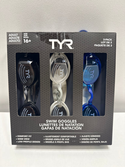 TYR Adult Swim Goggle 3-pack