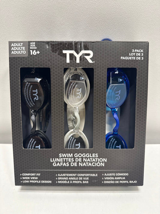 TYR Adult Swim Goggle 3-pack