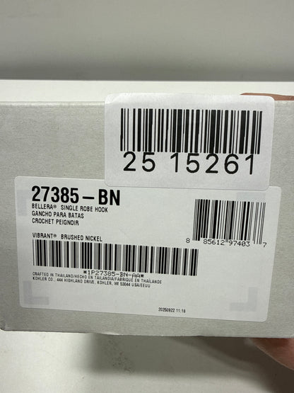 Bellera J-Hook Robe/Towel Hook in Vibrant Brushed Nickel