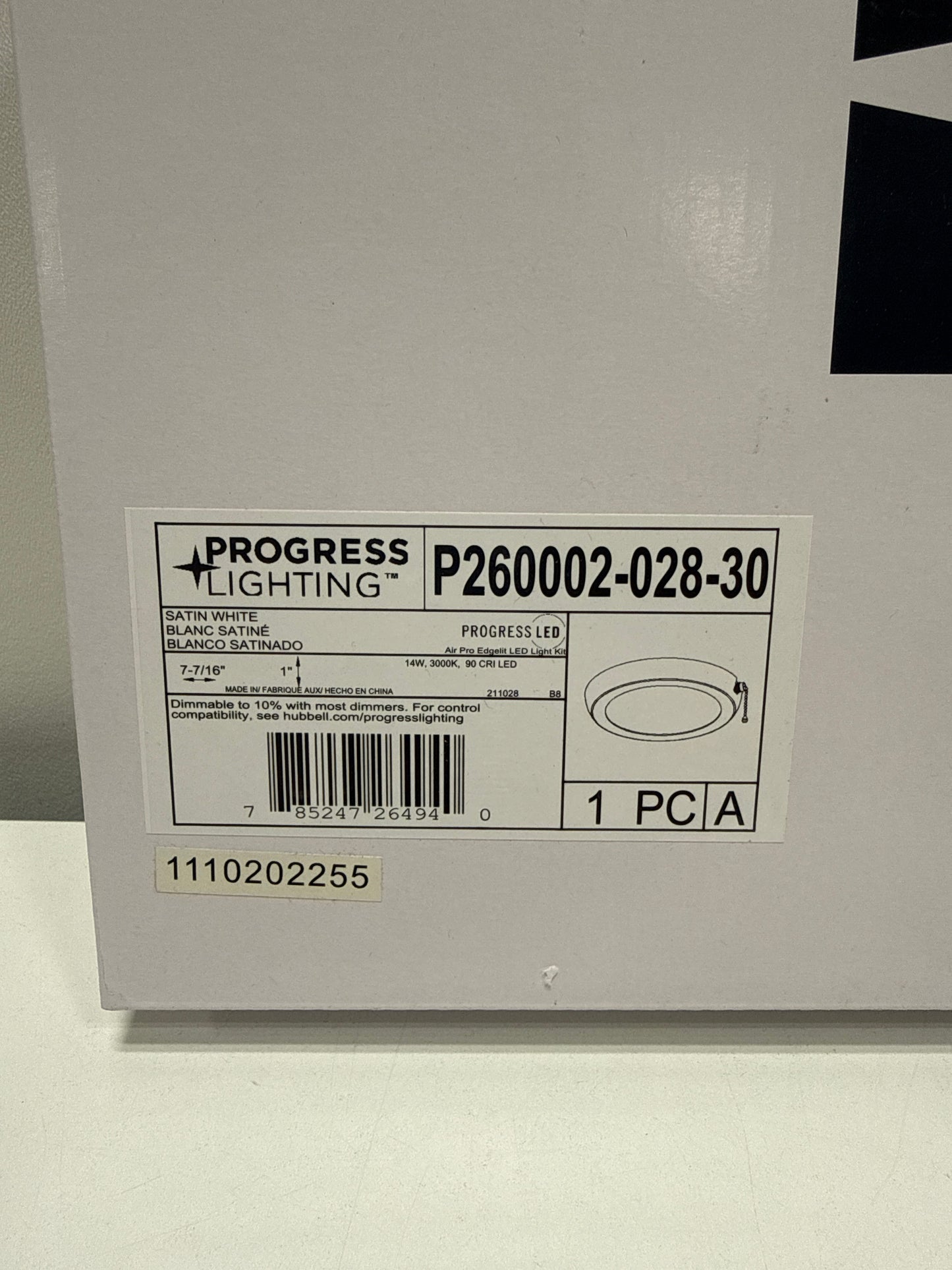 AirPro 7 1-Light Satin White Integrated LED Transitional Edgelit Ceiling Fan Light Kit and Opal Shade - *Lighting &