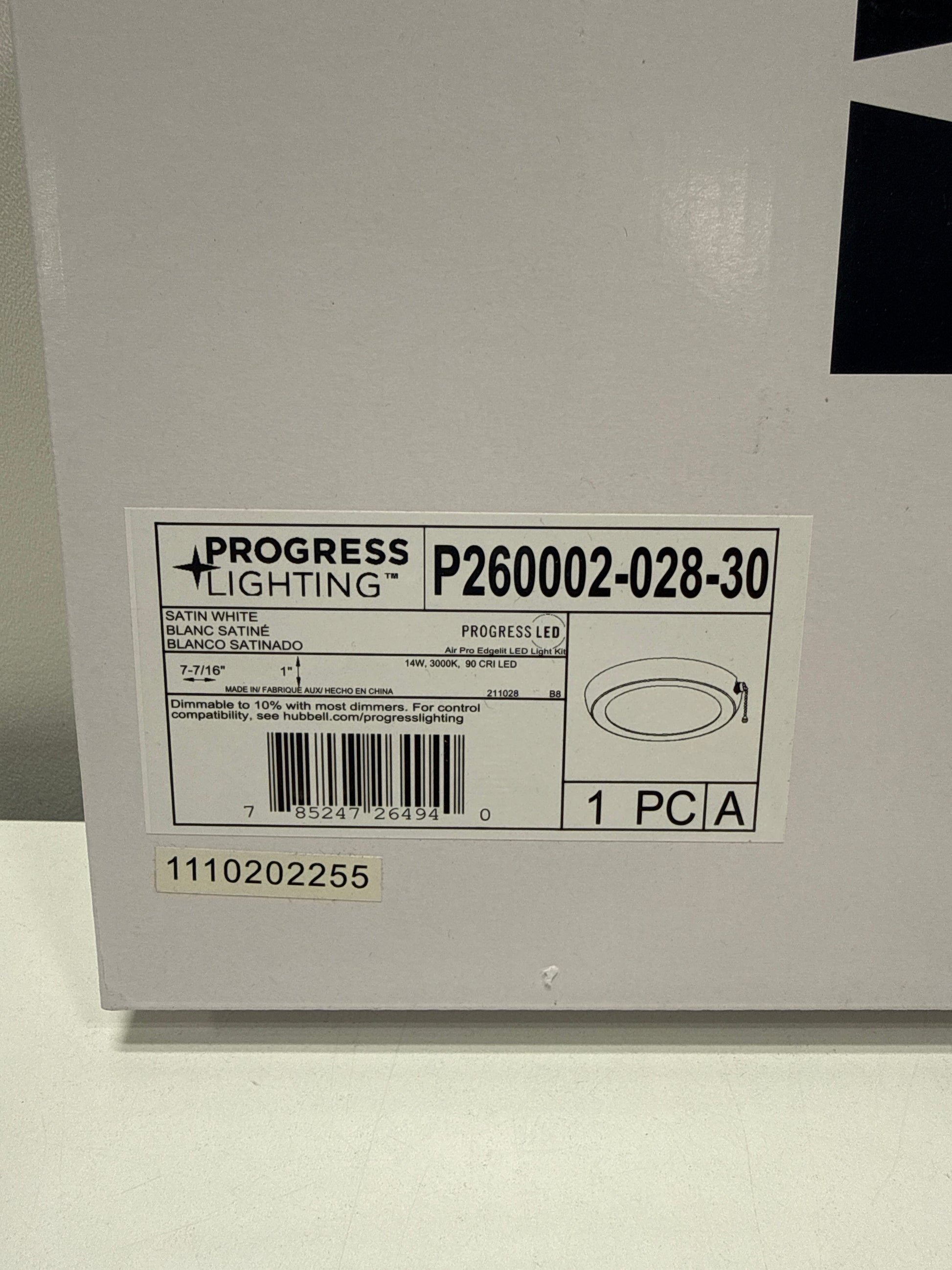 AirPro 7 1-Light Satin White Integrated LED Transitional Edgelit Ceiling Fan Light Kit and Opal Shade - *Lighting &