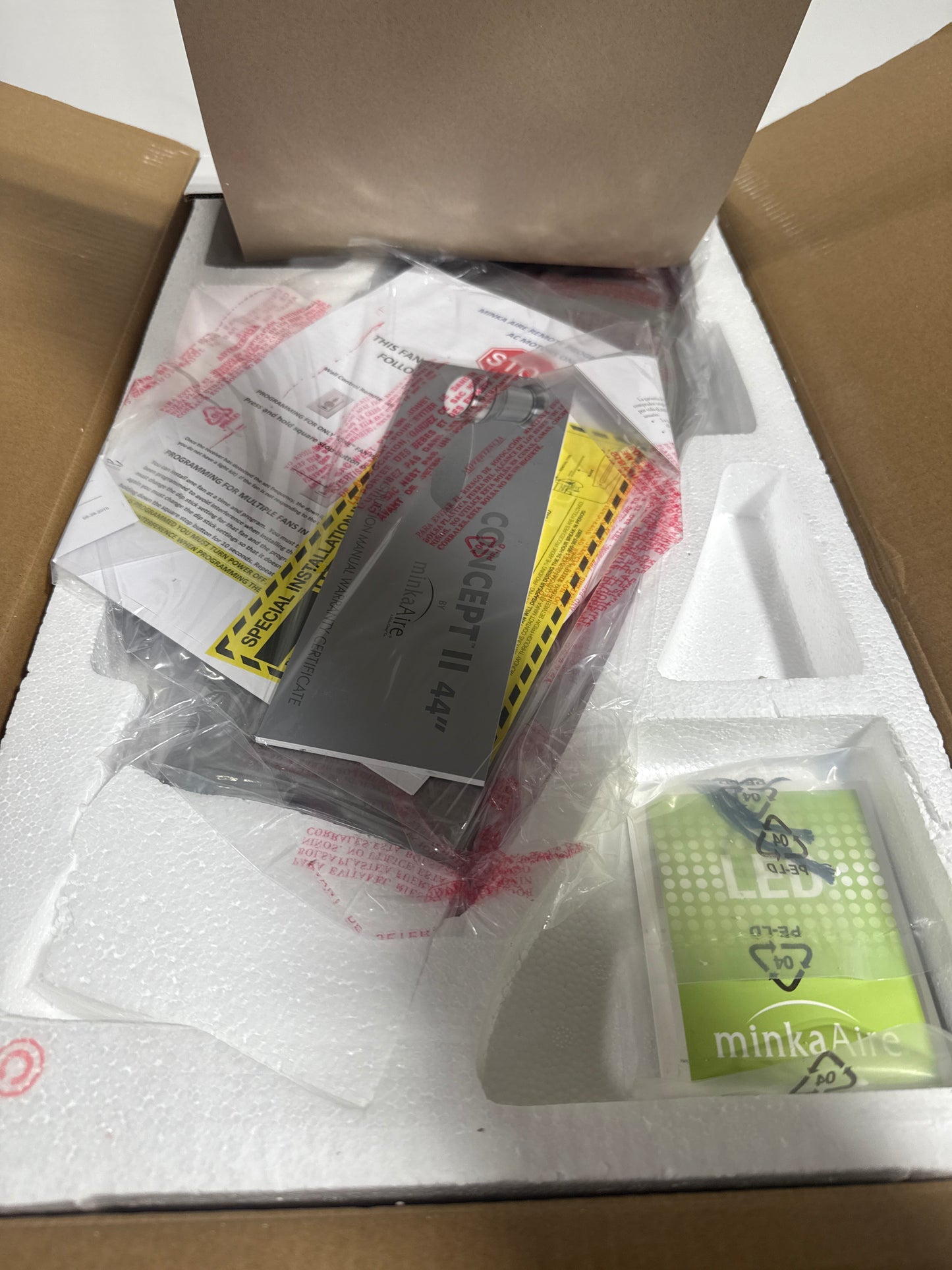 Minka Aire Concept 44 Inch Flush Mount Fan with Light Kit Concept - F518L-BN - Modern Contemporary