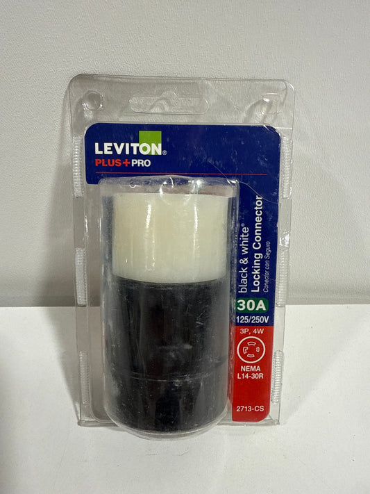 Levition 30 Amp 125/250-Volt Locking Connector, Black and White 2713-CS