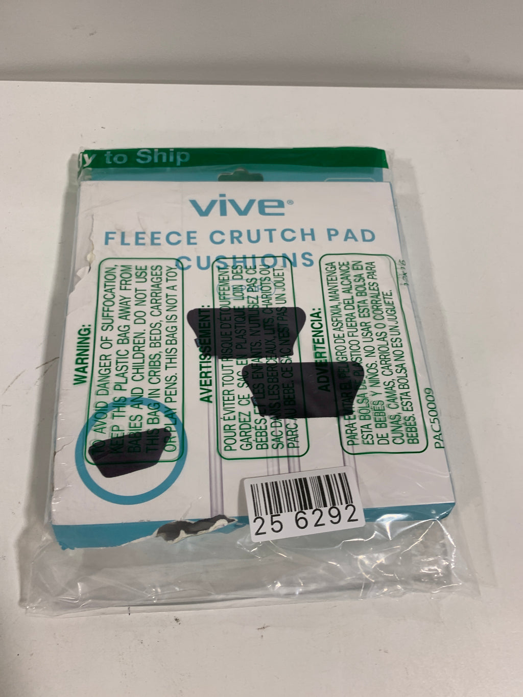 Vive Fleece Crutch Pads (2 Pieces) - Padding for Underarm Armpits (Hand Grips Not Included) - *Health & Beauty