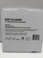 AFX EGRF12LAJD5WH Edge Round 12 inch LED Flush Mount Ceiling Light | Adjustable 5-in-1 CCT 2700K-5000K Integrated LED | 1320 Lumens | 22 Watts | Dimmable Wet Rated Ceiling Fixture | White Finish